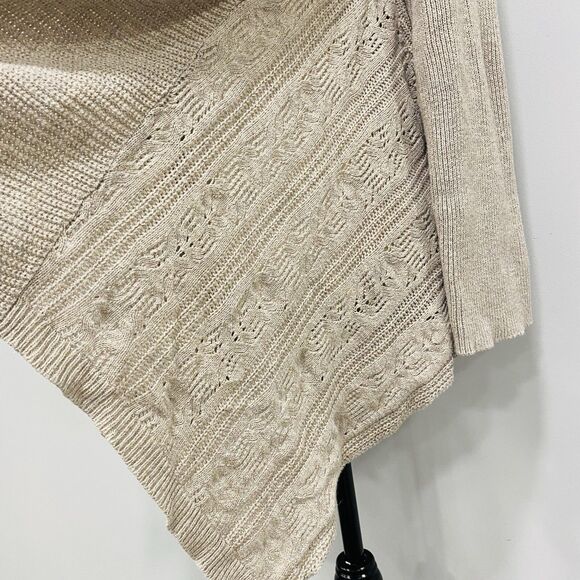 MATILDA JANE M Lets Get Away Crochet Cashmere Blend Open Cardigan Beige Boho - Picture 3 of 16